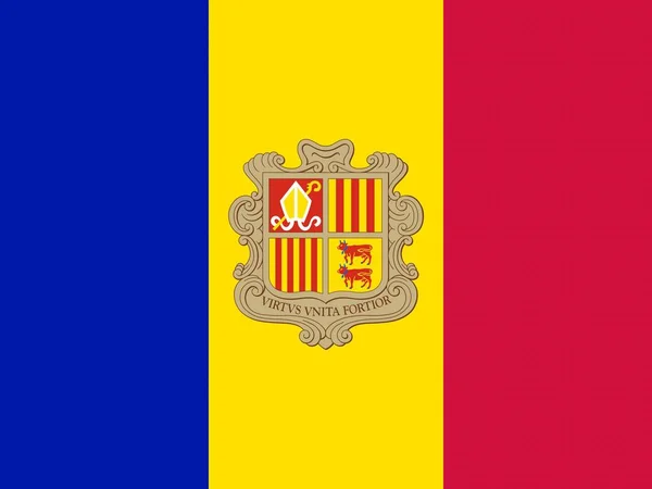 Государственный Флаг Княжества Андорра — стоковое фото