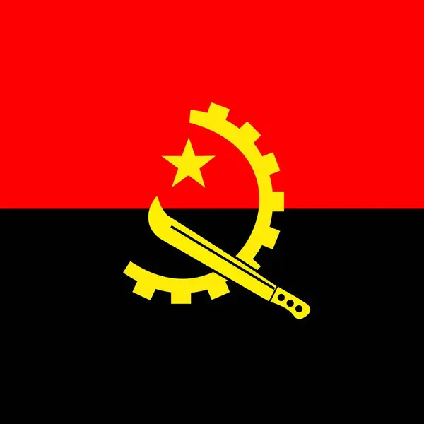 Offizielle Angolanische Nationalflagge — Stockfoto