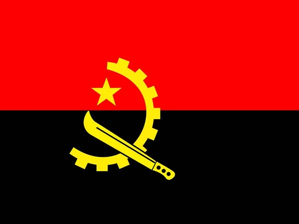 Oficjalna Bandera Narodowa Angola — Zdjęcie stockowe