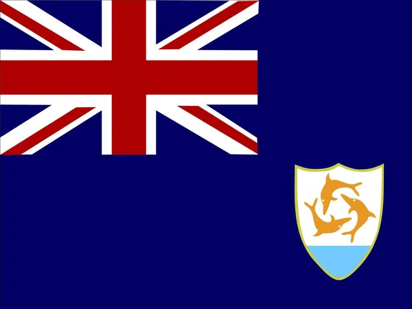 Bandeira Nacional Oficial Anguilla — Fotografia de Stock