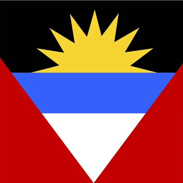 Official National Flag Antigua Barbuda — Stock Photo, Image