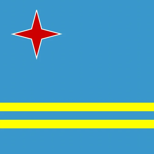 Bandera Nacional Oficial Aruba — Foto de Stock