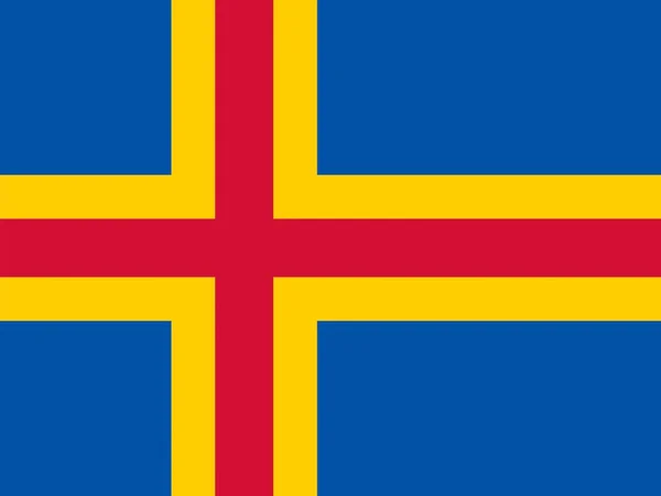 Offizielle Nationalflagge Der Landinseln — Stockfoto