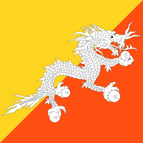 Bandera Nacional Oficial Bután —  Fotos de Stock