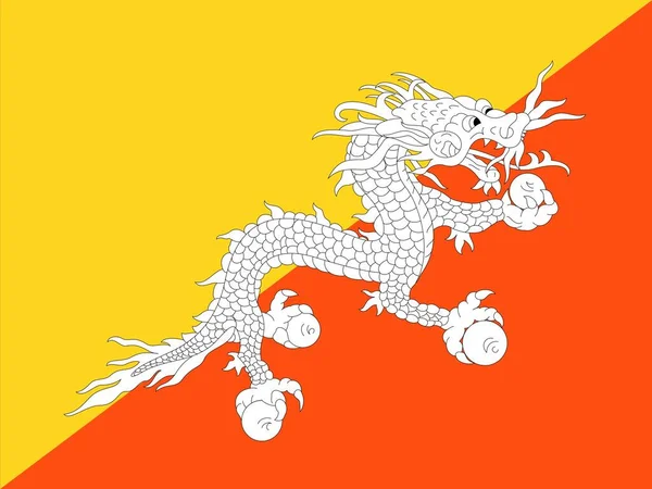 Official National Flag Bhutan — Stock Photo, Image
