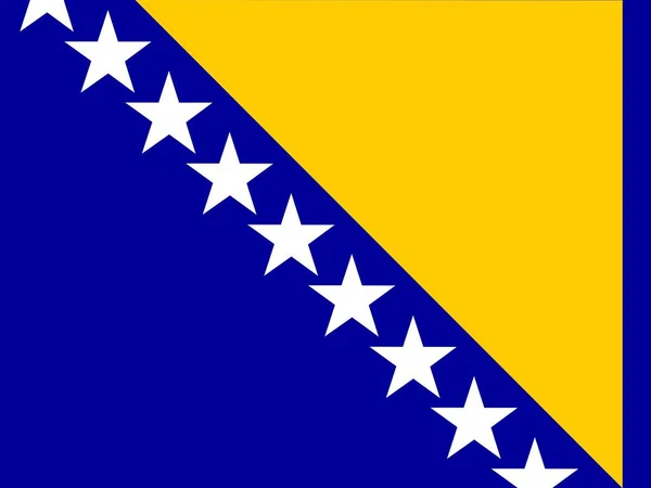 Bosznia Hercegovina Hivatalos Nemzeti Lobogója — Stock Fotó