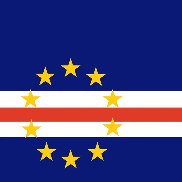 Bandeira Nacional Oficial Cabo Verde — Fotografia de Stock