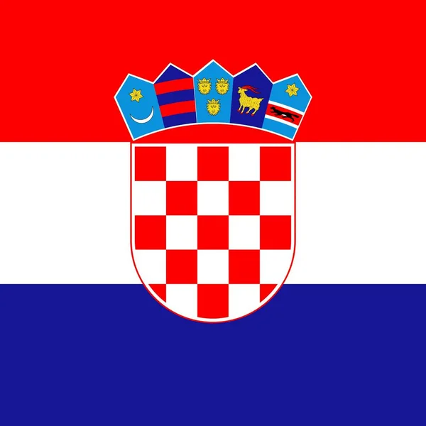 Επίσημη Εθνική Σημαία Της Κροατίας — Φωτογραφία Αρχείου