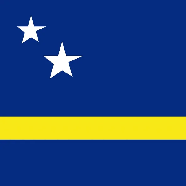 Bandera Nacional Oficial Curaao — Foto de Stock