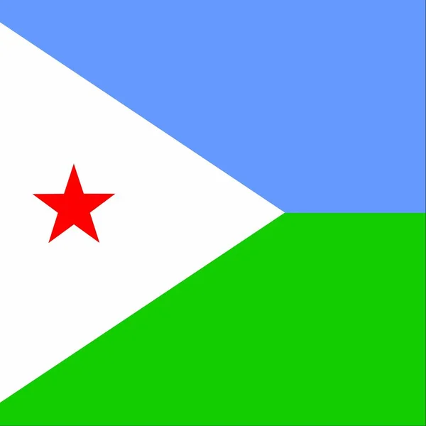 Officiële Nationale Vlag Van Djibouti — Stockfoto