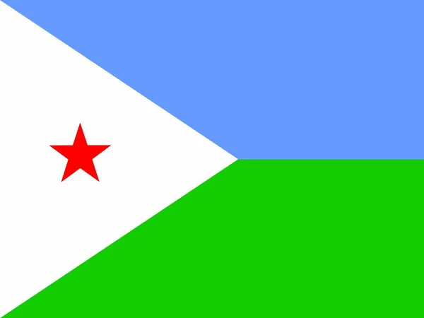 Officiële Nationale Vlag Van Djibouti — Stockfoto