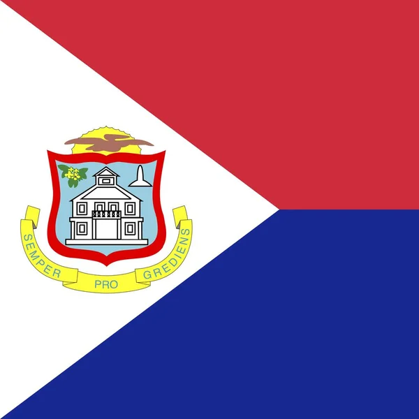Bandiera Nazionale Ufficiale Della Parte Olandese Sint Maarten — Foto Stock