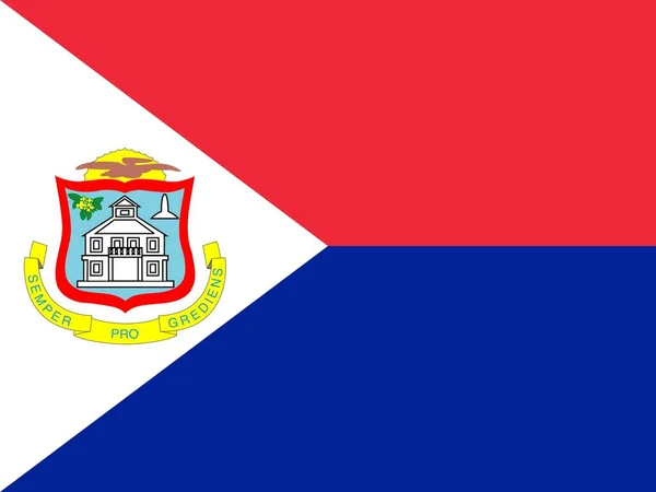 荷兰部分圣马丁岛的官方国旗 — 图库照片