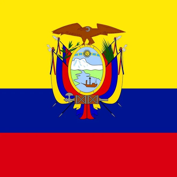 Bandiera Nazionale Ufficiale Dell Ecuador — Foto Stock