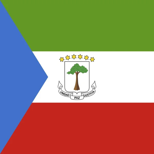 Officiële Nationale Vlag Van Equatoriaal Guinea — Stockfoto