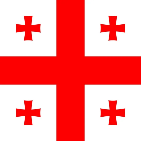Officiële Nationale Vlag Van Georgië — Stockfoto