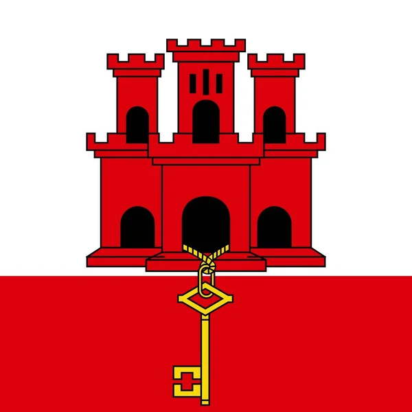 Officiële Nationale Vlag Van Gibraltar — Stockfoto