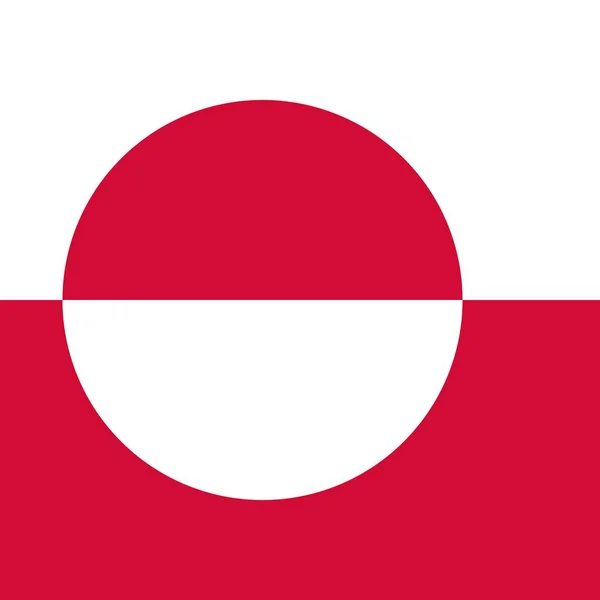 Grönlands Officiella Nationella Flagga — Stockfoto