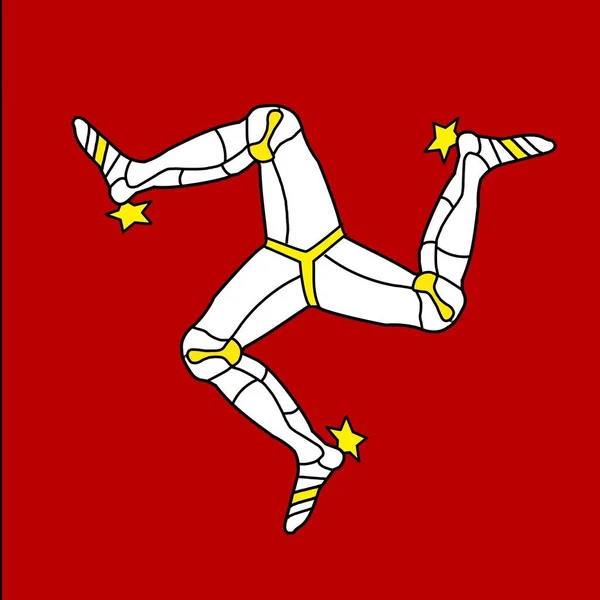 Isle Mans Officiella Nationella Flagga — Stockfoto