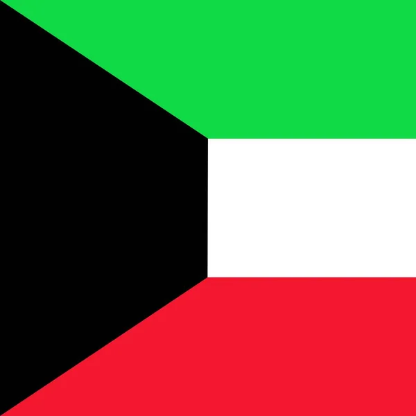 Oficiální Státní Vlajka Kuvajtu — Stock fotografie