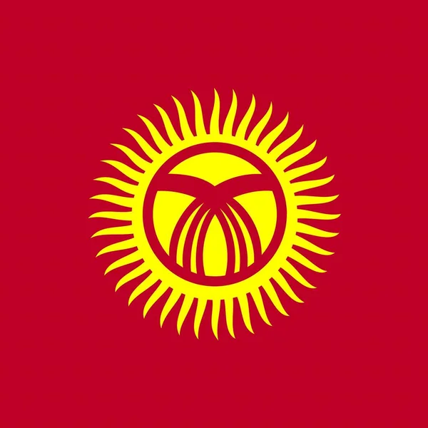 Oficiální Národní Vlajka Kyrgyzstánu — Stock fotografie