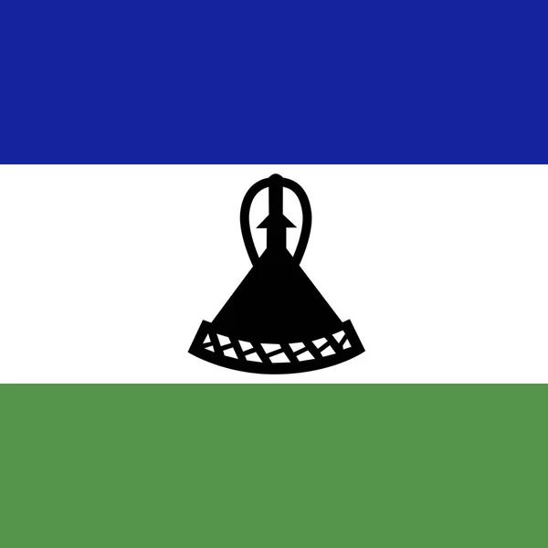 Officiële Nationale Vlag Van Lesotho — Stockfoto
