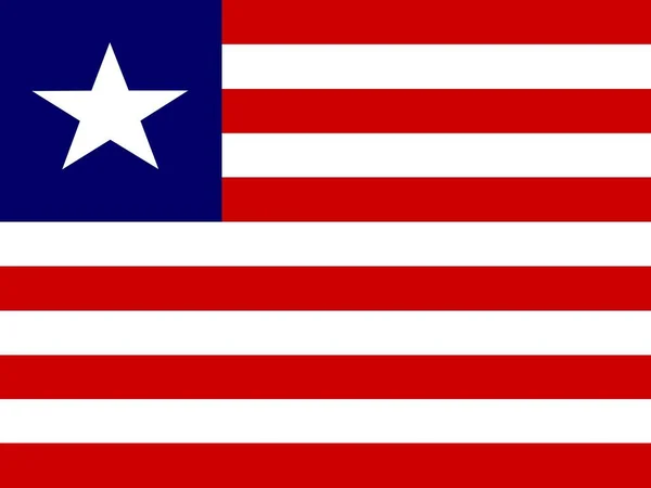 Libéria Hivatalos Nemzeti Lobogója — Stock Fotó