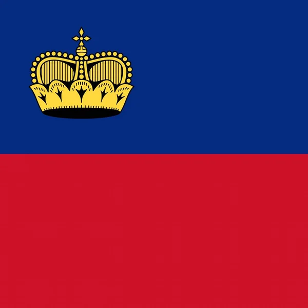 Oficjalna Bandera Narodowa Liechtensteinu — Zdjęcie stockowe