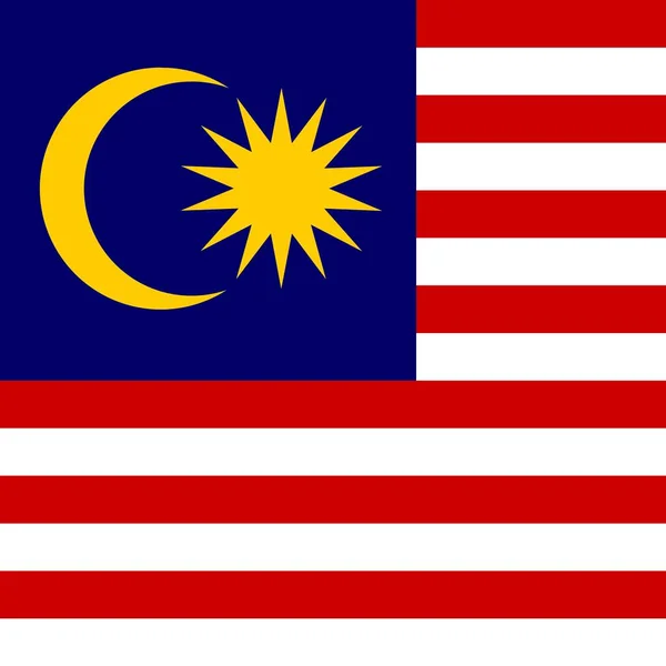 Bandeira Nacional Oficial Malásia — Fotografia de Stock
