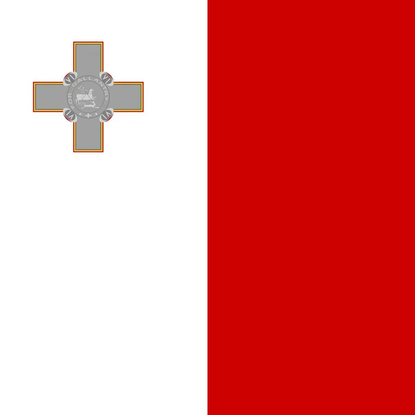 Bandera Nacional Oficial Malta — Foto de Stock
