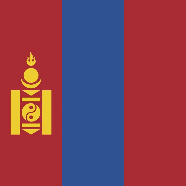 Oficiální Národní Vlajka Mongolska — Stock fotografie