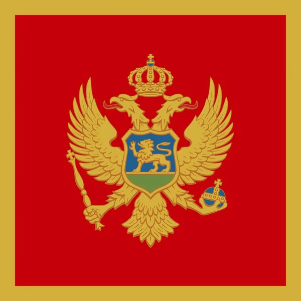 Bandiera Nazionale Ufficiale Del Montenegro — Foto Stock