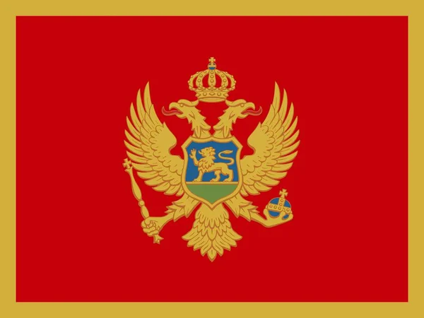 Montenegró Hivatalos Nemzeti Lobogója — Stock Fotó
