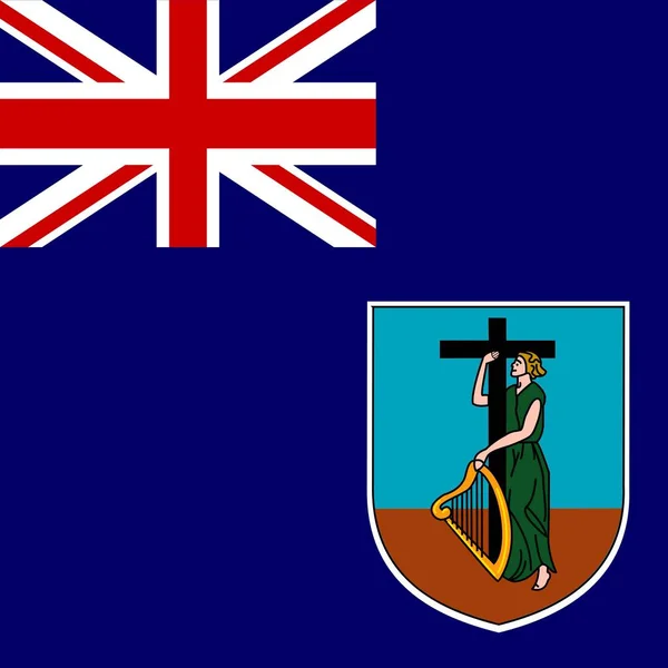 Oficiální Národní Vlajka Montserratu — Stock fotografie