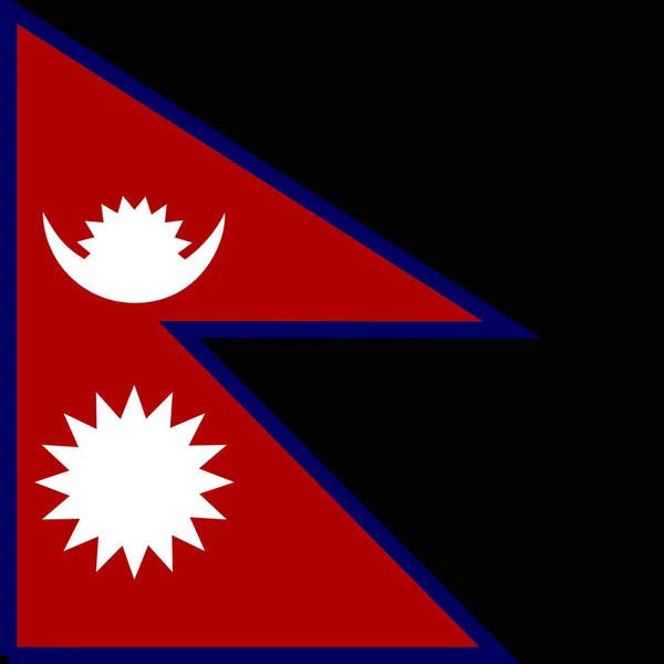 Bandeira Nacional Oficial Nepal — Fotografia de Stock