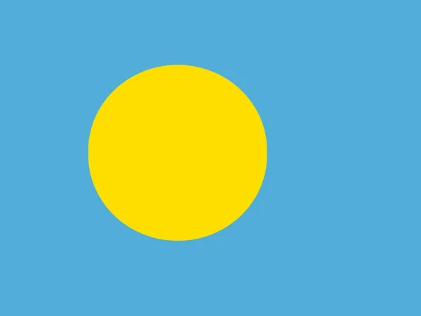 Bandera Nacional Oficial Palau —  Fotos de Stock