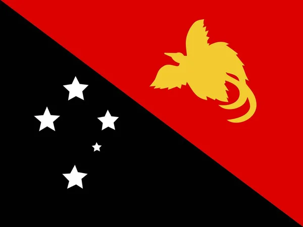 Bandiera Nazionale Ufficiale Della Papua Nuova Guinea — Foto Stock