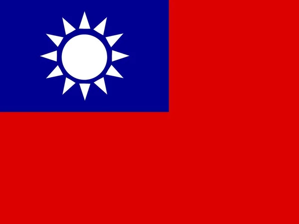 Bandeira Nacional Oficial República China Taiwan Ásia — Fotografia de Stock