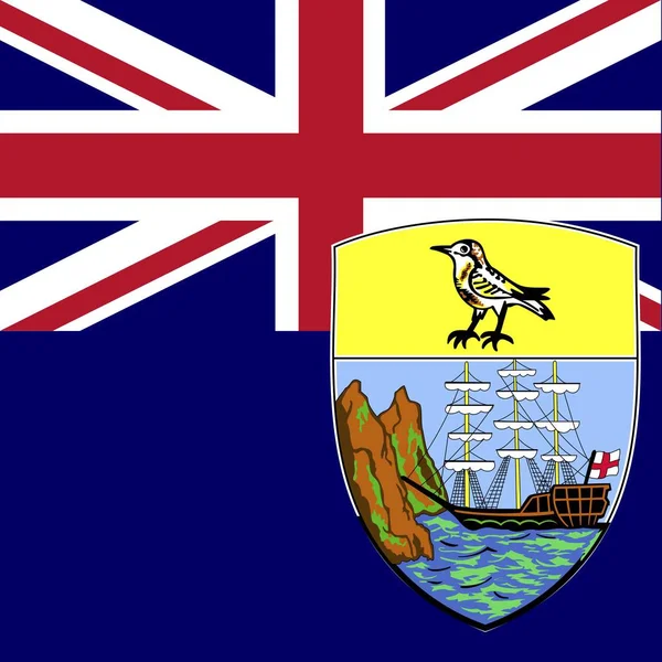 Officiella Nationella Flagga Saint Helena Ascension Och Tristan Cunha Afrika — Stockfoto