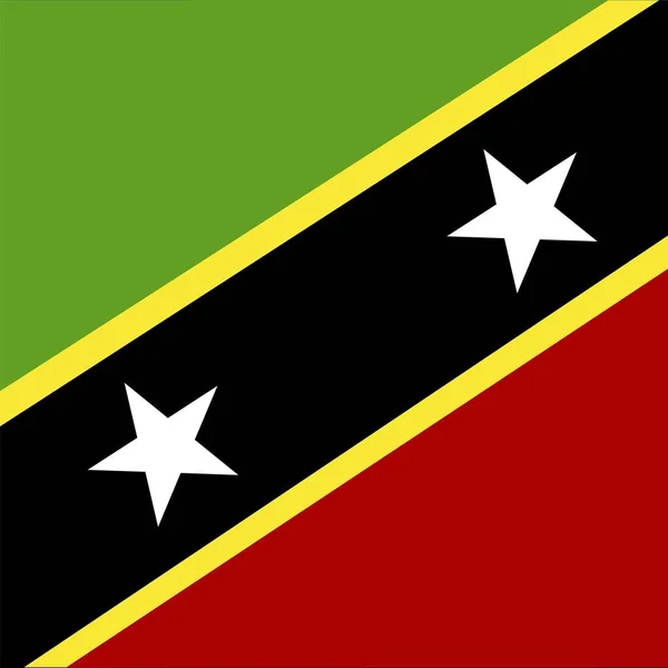 Resmi Ulusal Bayrak Saint Kitts Nevis Orta Amerika — Stok fotoğraf