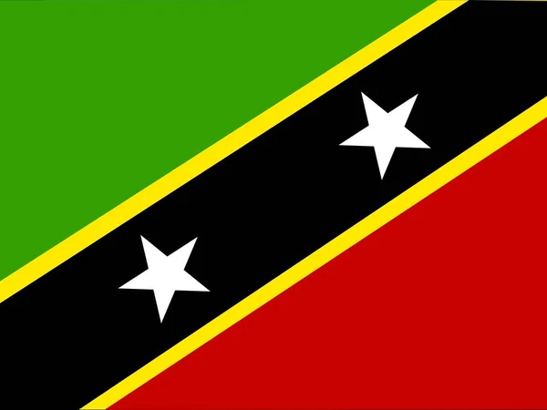 Resmi Ulusal Bayrak Saint Kitts Nevis Orta Amerika — Stok fotoğraf