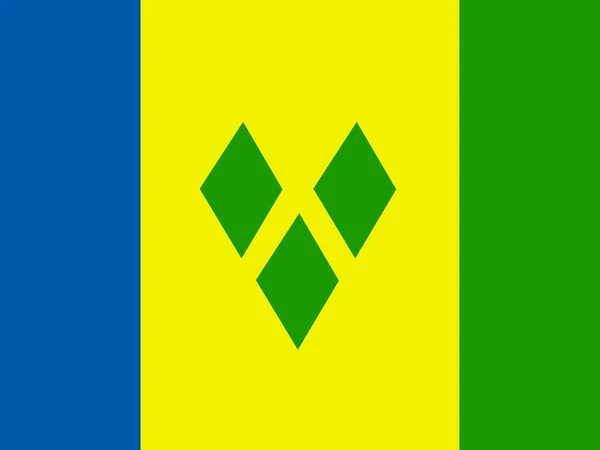 Oficiální Národní Vlajka Svatého Vincence Grenadin Střední Amerika — Stock fotografie