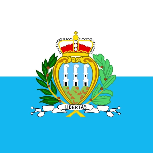 San Marino Hivatalos Nemzeti Lobogója — Stock Fotó