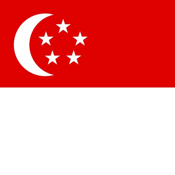 Szingapúr Hivatalos Nemzeti Lobogója — Stock Fotó