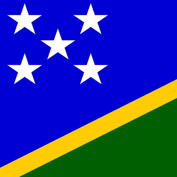 Officiële Nationale Vlag Van Salomonseilanden — Stockfoto