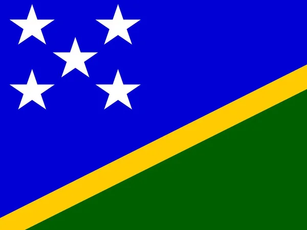 Bandera Nacional Oficial Islas Salomón —  Fotos de Stock