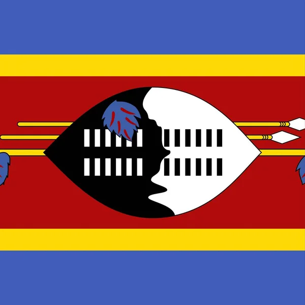 Officiële Nationale Vlag Van Swaziland — Stockfoto