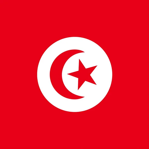 Official National Flag Tunisia — Stock Photo, Image