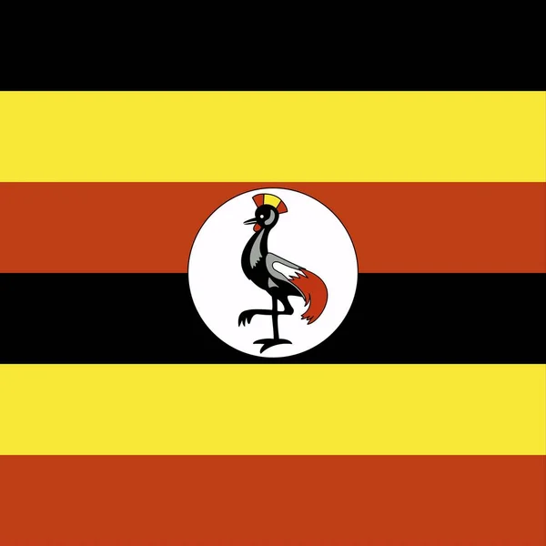 Offizielle Nationalflagge Ugandas — Stockfoto