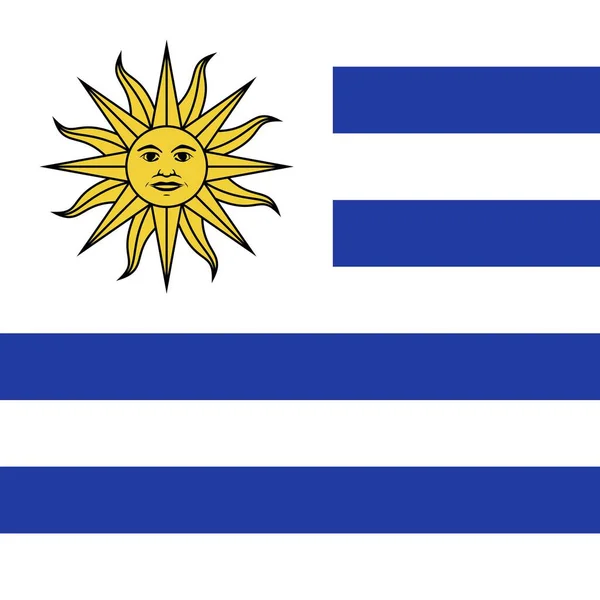 Bandeira Nacional Oficial Uruguai — Fotografia de Stock